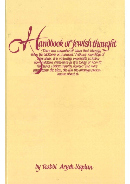 Handbook of Jewish Thought Vol. 1